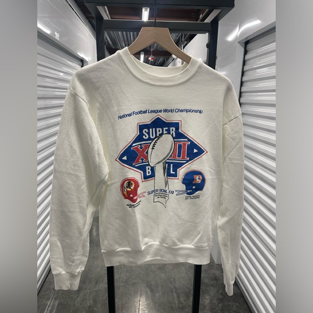 1988 Washington Redskins vs Denver Broncos Super Bowl XXII Crewneck…Large..20x24